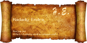 Hadady Endre névjegykártya